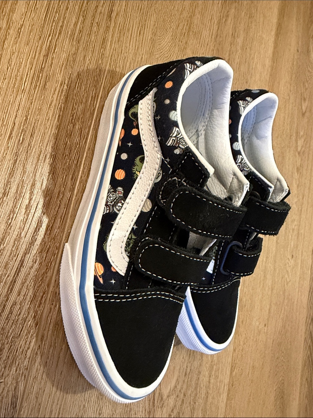 Van’s kids shoes- NEW black and blue space- size 13